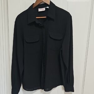 Joanna Plus Black Casual Button Down Shirt